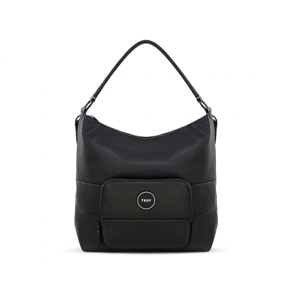 CARTERA COLOR LISO APLIQUE TRENDY