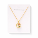 CADENA DIJE FLOR ACERO QUIRURGICO