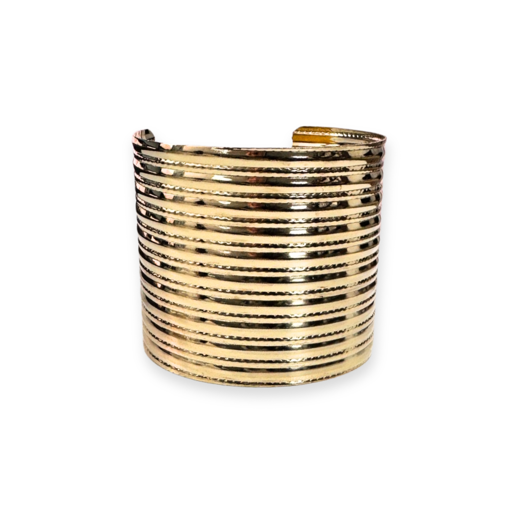PULSERA BRAZALETE DORADO CON RELIEVE
