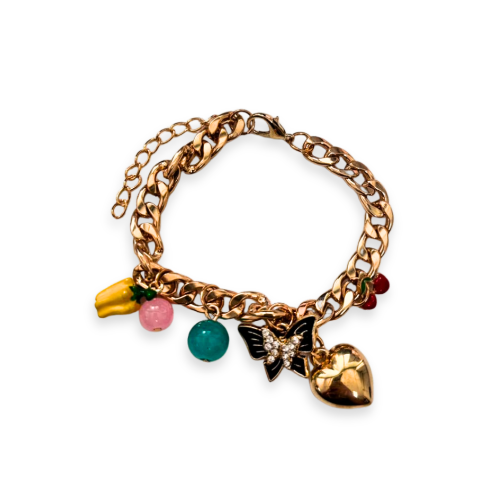 PULSERA DORADA DIJE MULTICHARM