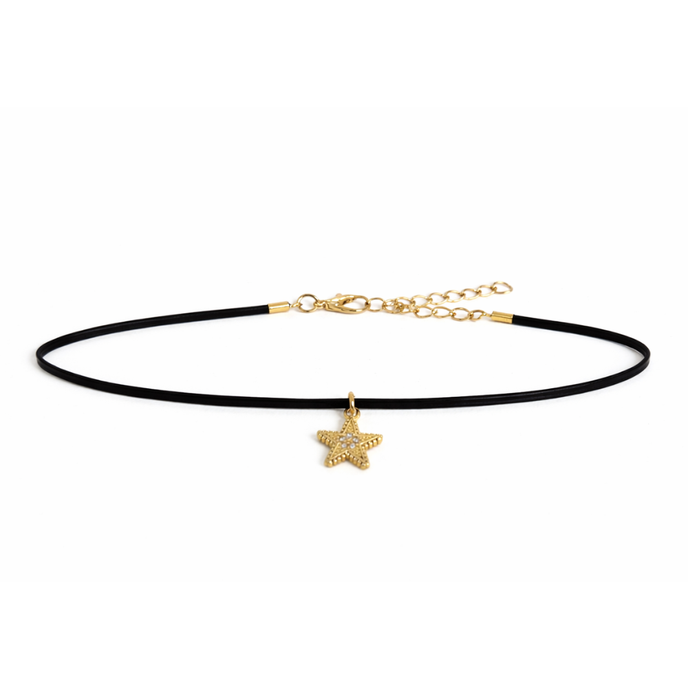 COLLAR CHOKER FINO CON DIJE STRASS