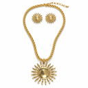 SET COLLAR + AROS SOL CADENA LABRADA