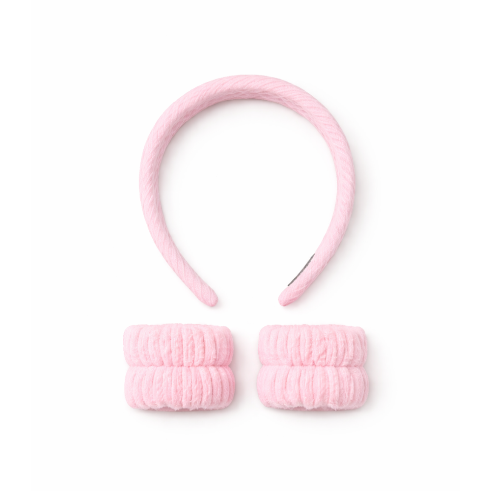 SET VINCHA + MUÑEQUERA COLOR LISO