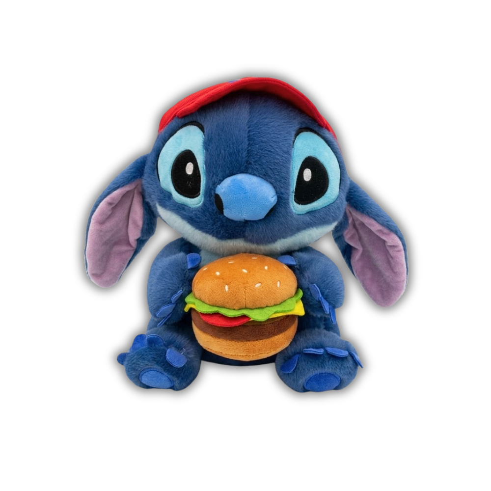 PELUCHE STITCH CON HAMBURGUESA 22CM