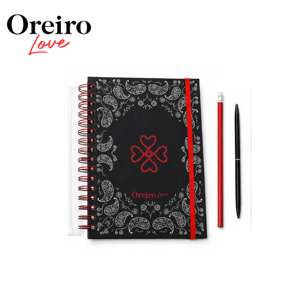 SET CUADERNO A5 + BIROME OREIRO LOVE