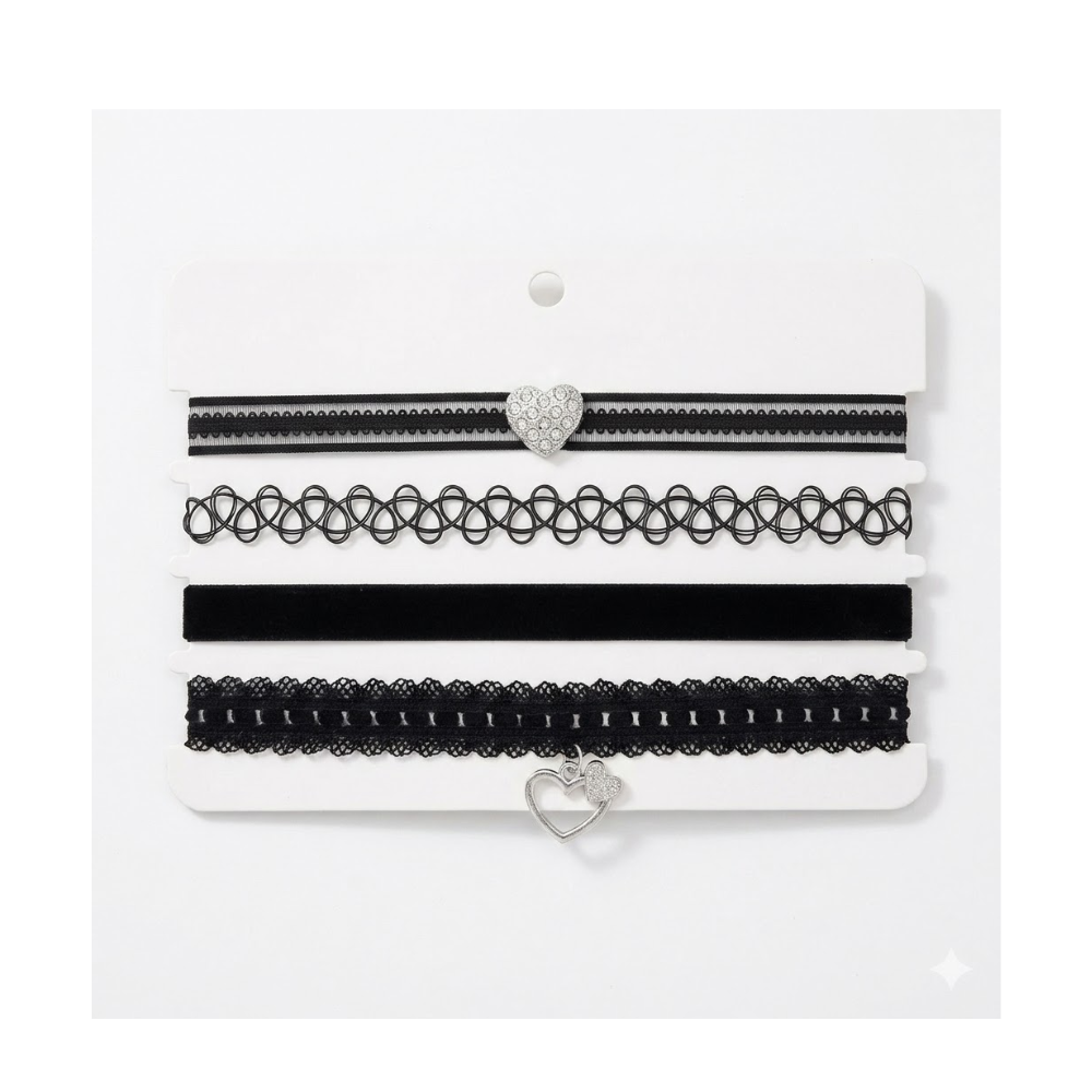 SET COLLAR CHOKER X4 DISEÑOS SURTIDOS
