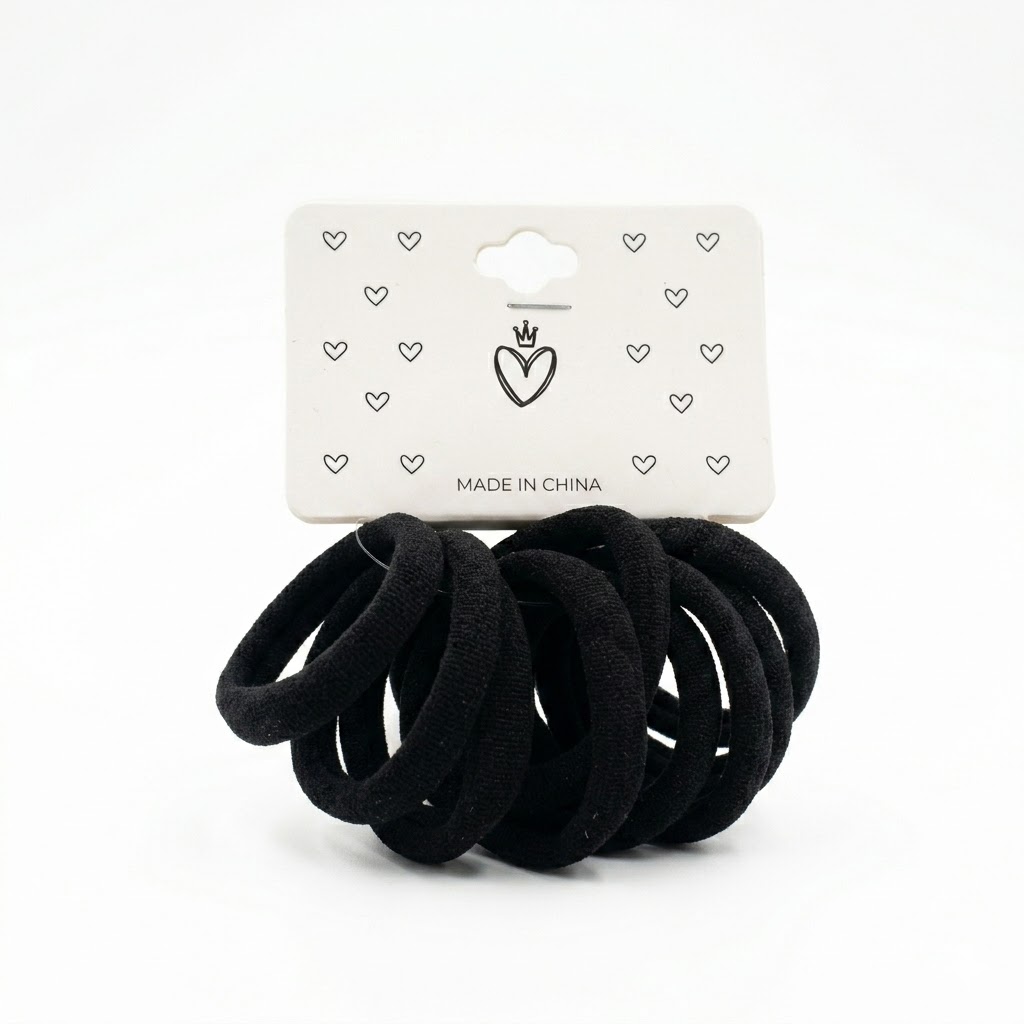 SET COLITAS X12 BASICO NEGRO LISO
