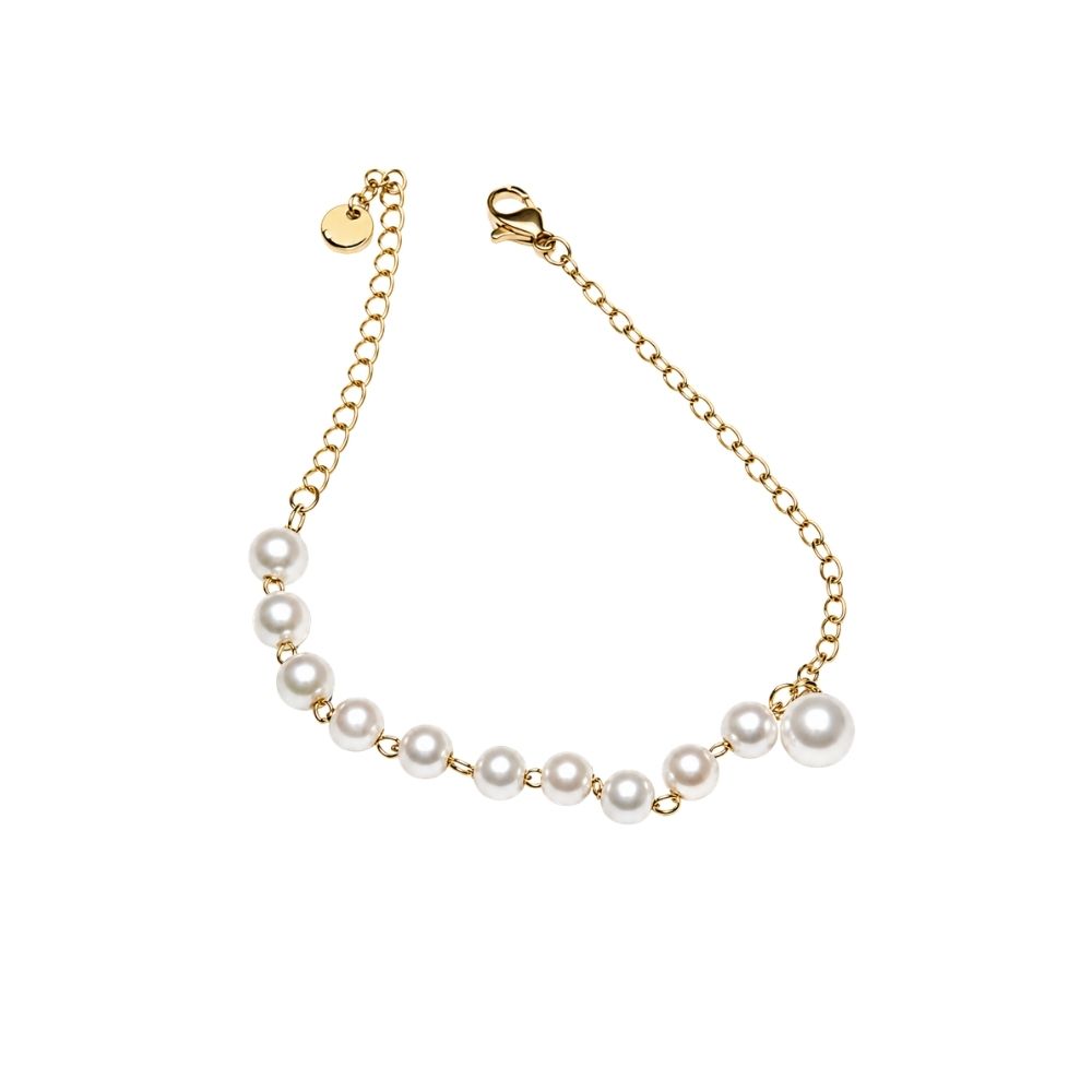 PULSERA DE PERLAS Y CADENA DORADA