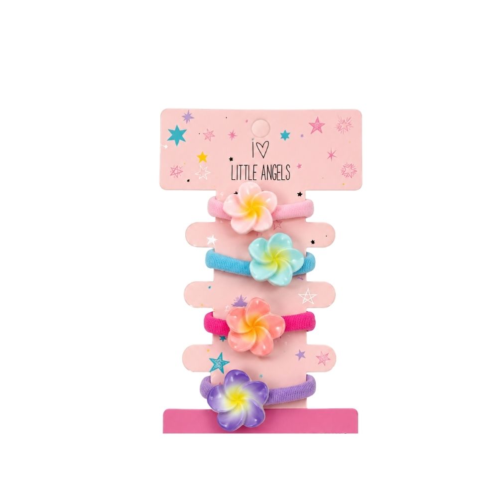 BLÍSTER DE COLITAS DE PELO INFANTILES SET TEMÁTICO FLORES TROPICALES