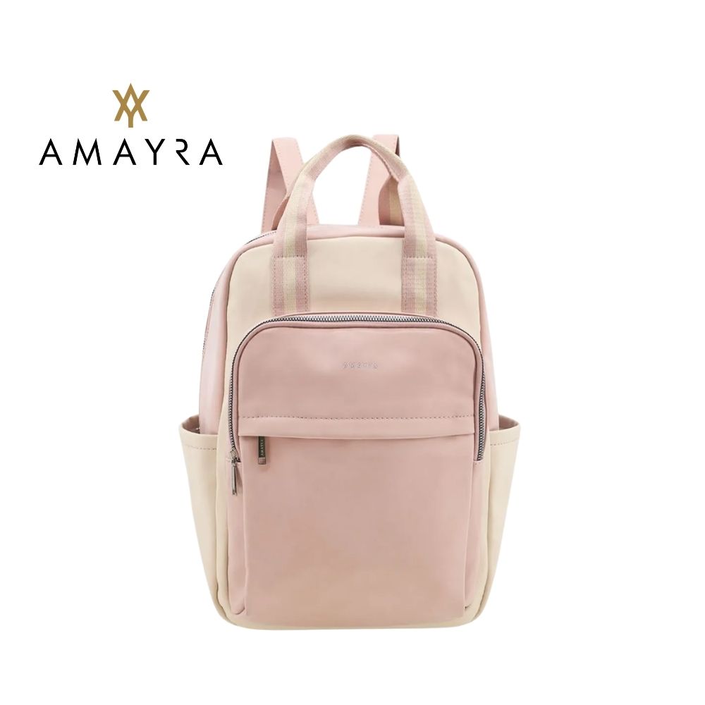 MOCHILA COMBINADA DISEÑO BICOLOR CON BOLSILLOS ORGANIZADORES AMAYRA