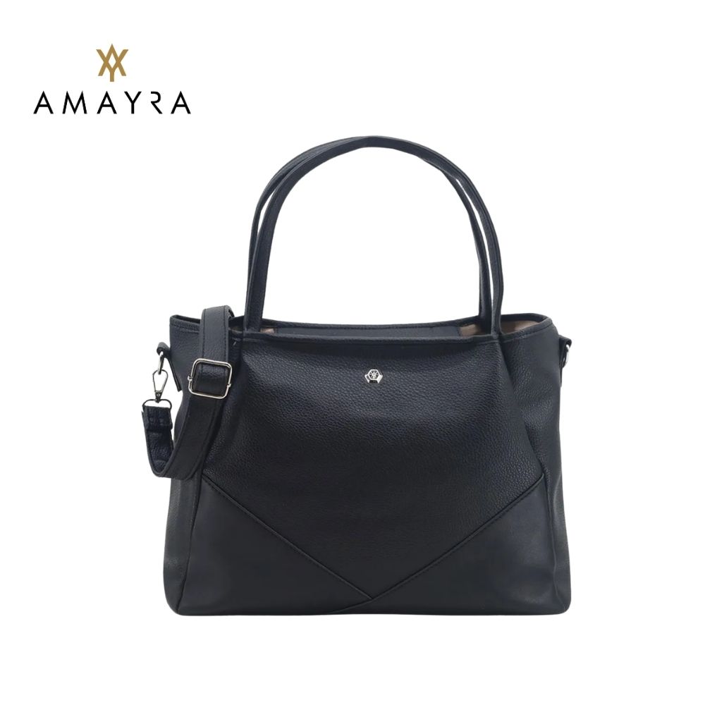 CARTERA TOTE CON COSTURAS EN V Y MINI LOGO AMAYRA