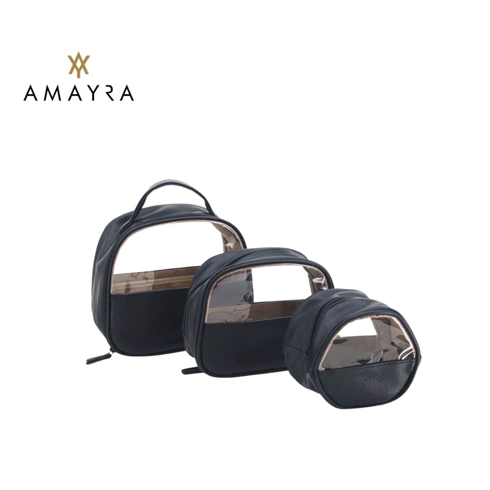 NECESER DE VIAJE CON VENTANA TRANSPARENTE X3 AMAYRA