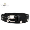 CINTURON AMAYRA CON APLIQUE CIRCULAR PLATEADO