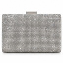 CARTERA CLUTCH DE FIESTA RÍGIDA CON STRASS Y BROCHE