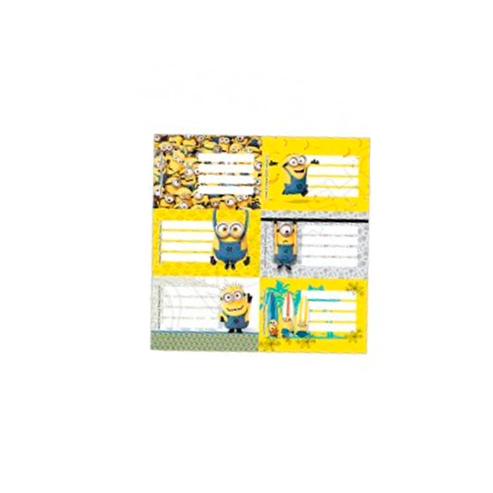 ETIQUETAS POR 12 UNIDADES MINIONS 