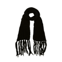 BUFANDA DE LANA TEJIDA CON FLECOS