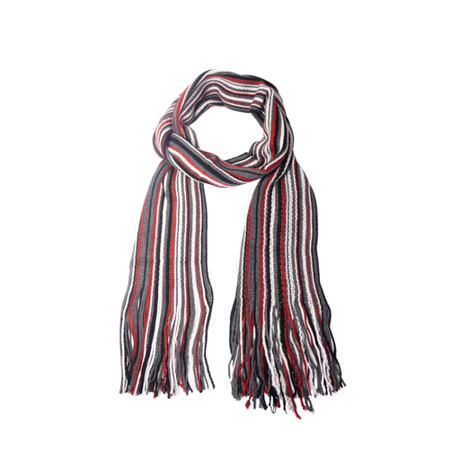 [32650] BUFANDA DE HOMBRE LANA RAYAS CON FLECOS 200 X 20 CM #30