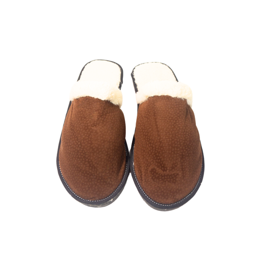 [32709] PANTUFLAS DE HOMBRE SIMIL CARPINCHO CON CORDERITO TALLE 43-44