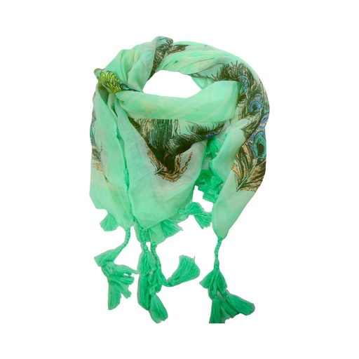 [32813] CHALINA PLUMAS Y BORLAS 105X108CM