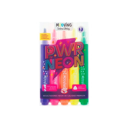 [35376] RESALTADOR COLOR NEON X5 MOOVING