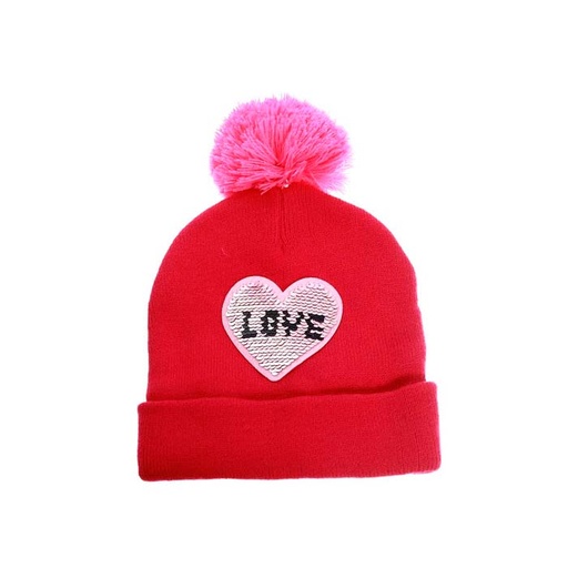 [36470] GORRO INFANTIL PARCHE CON POMPON