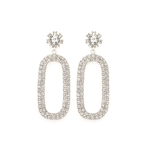 [38733] AROS CON STRASS FORMA OVALADA