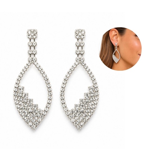 [38734] AROS CON STRASS OVALADO