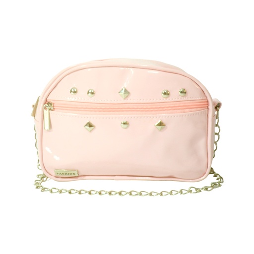 [39926] CARTERA CON TACHAS DE CHAROL CON CADENA