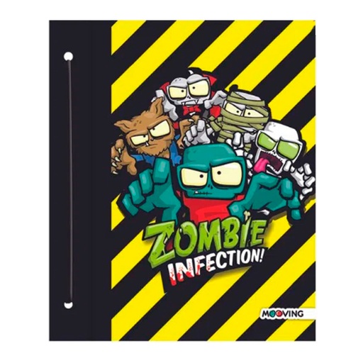 [13414] CARPETA NRO 3 CARTONE CON CORDON ZOMBIE INFECTION