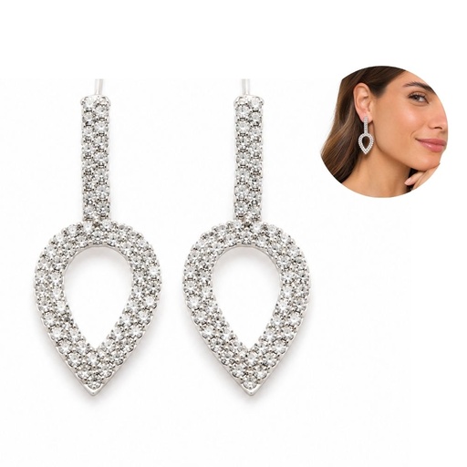 [42532] AROS COLGANTES C/ STRASS HOJAS PEQUEÑAS