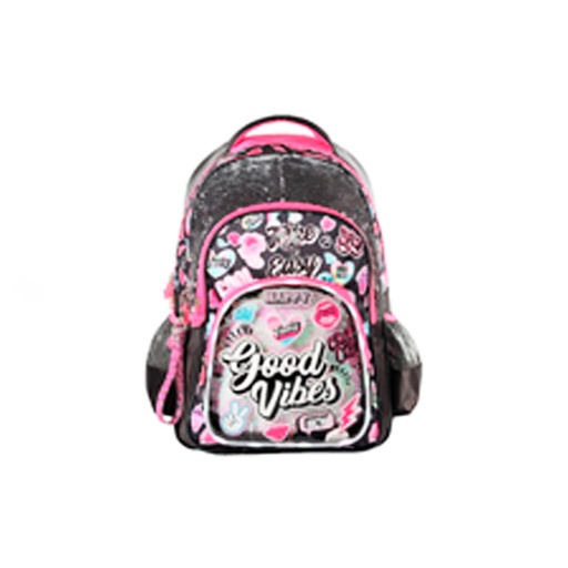 [43392] MOCHILA ESPALDA 18" GOOD VIBES CON LUZ LED