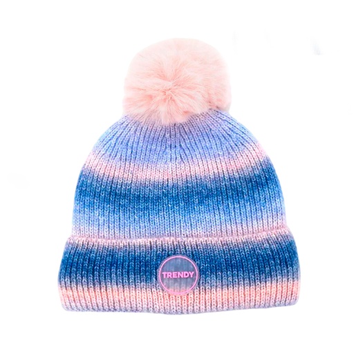 GORRO CON POMPON MULTICOLOR