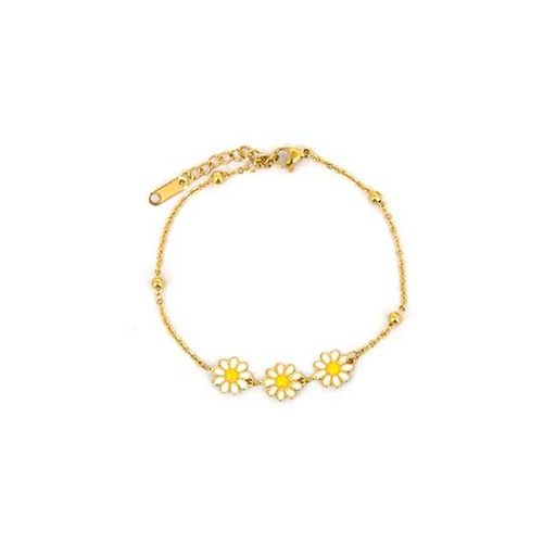 [44662] PULSERA DE ACERO 3 MARGARITAS