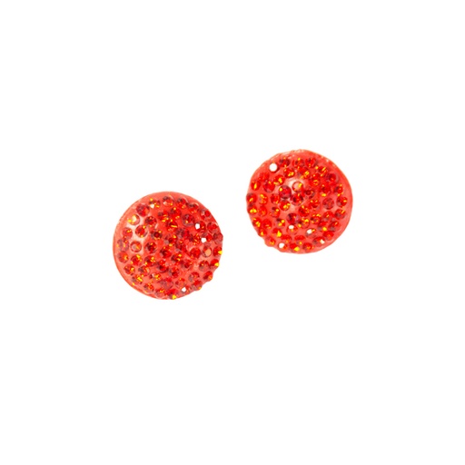 [45889] AROS CON STRASS ROJO X4 CAJA