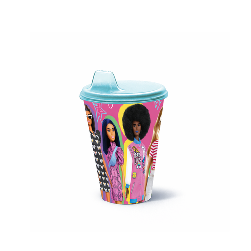 [46156] VASO PLASTICO CON TAPA BARBIE