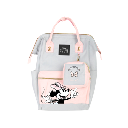 [46789] MOCHILA BOCA DE PEZ CON LLAVERO MONEDERO DE MINNIE 16"