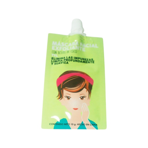 [46956] MASCARA EXFOLIANTE FACIAL POUCH CON ACEITE DE COCO