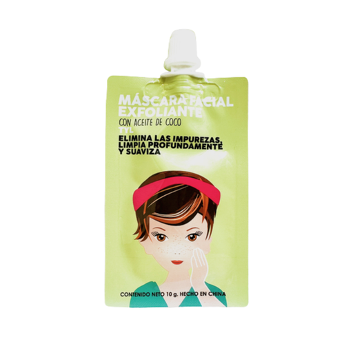 [46956] MASCARA EXFOLIANTE FACIAL POUCH CON ACEITE DE COCO