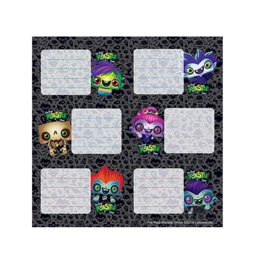 [L21745] ETIQUETAS POR 12 UNIDADES THE REAL MONSTER SHOW 