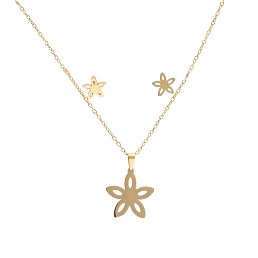 [48522] SET COLLAR + AROS CON DIJE FLOR