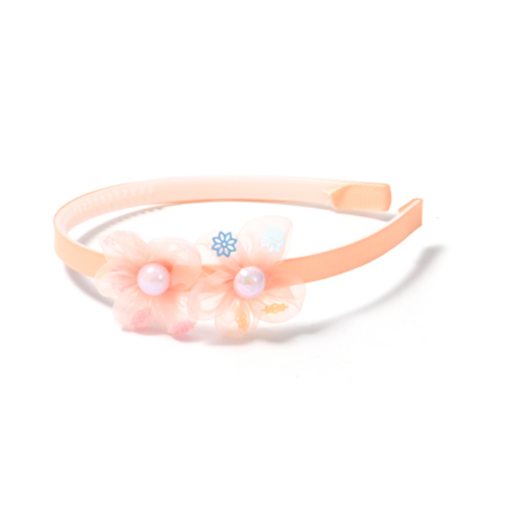 VINCHA INFANTIL CON APLIQUE DE FLOR Y MOÑO