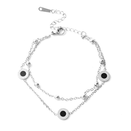 [49044] PULSERA ACERO DIJE NEGRO