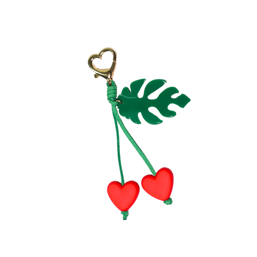 LLAVERO CHARMS CORAZON Y HOJA