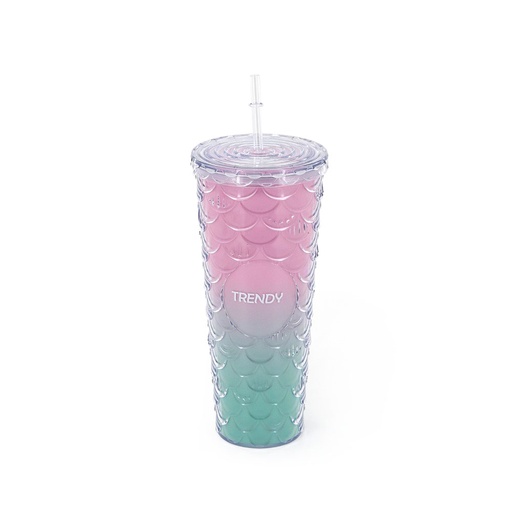 [49376] VASO DEGRADE CON TAPA Y SORBETE