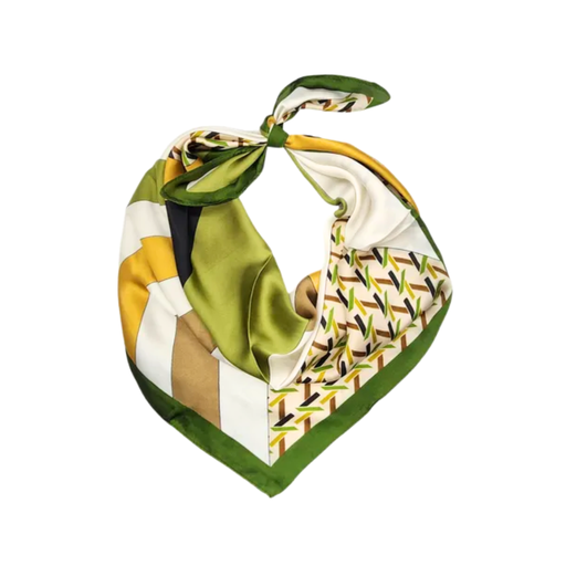 PAÑUELO DE SEDA ESTAMPADO CON ANILLO