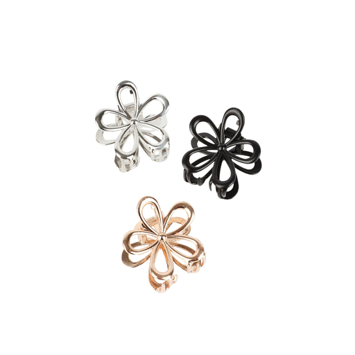 PINZA BROCHE FLOR METALIZADO
