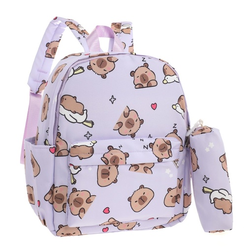 MOCHILA + CARTUCHERA CAPIBARA 13"