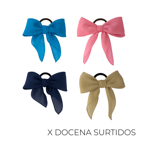 [43278D] COLERO CON MOÑO DE GASA COLOR LISO X12