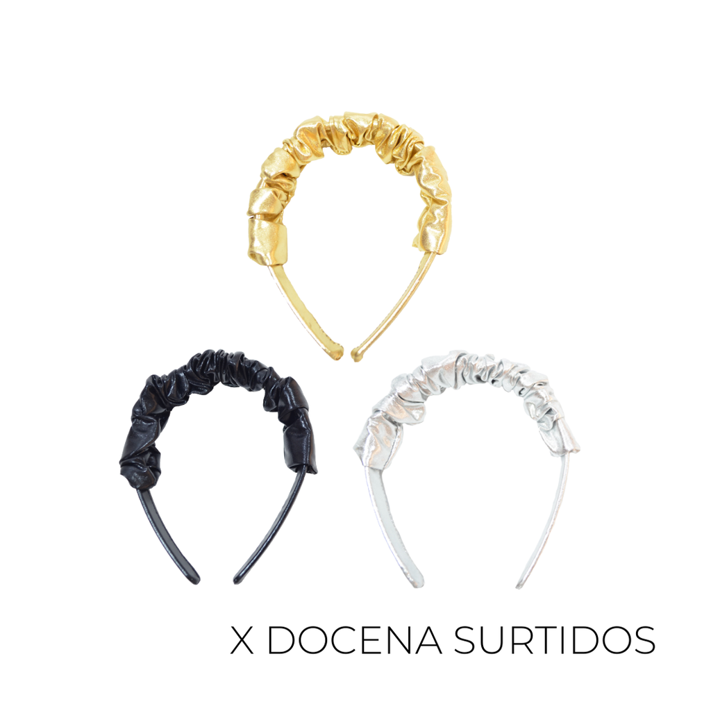 VINCHA COLOR LISO FRUNCIDA LAME X12 | ModaShop