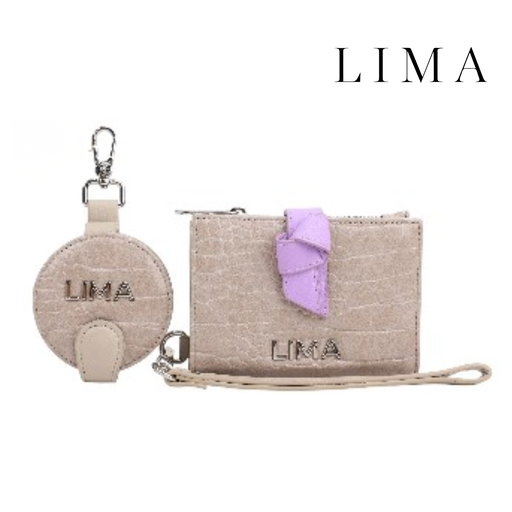 BILLETERA + MONEDERA CROCO LIMA